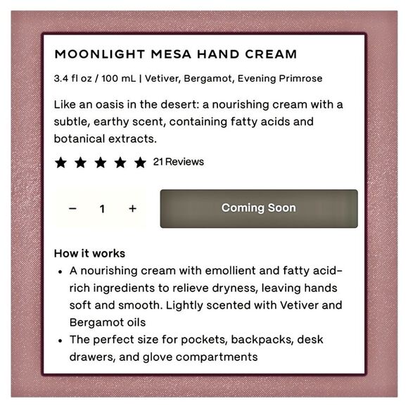 Twentynine Palms Hand Cream Moonlit Mesa Hand Cream - Picture 6 of 15